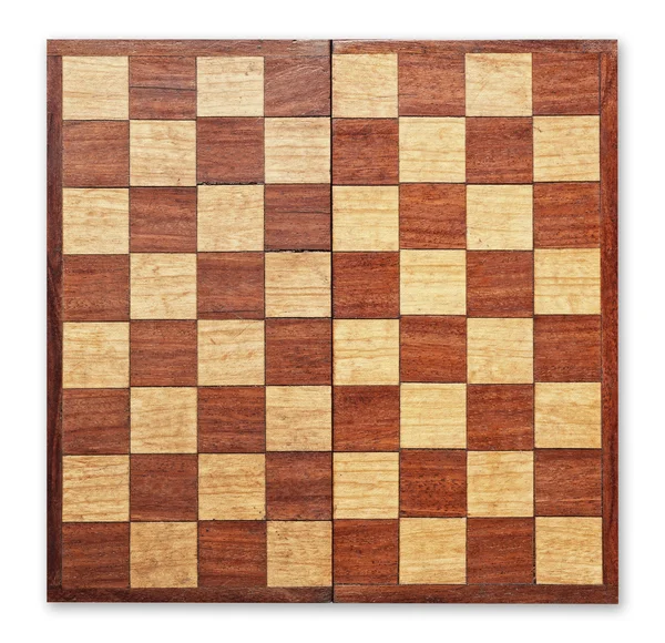 Старые деревянные шахматная доска изоляции — стоковое фото