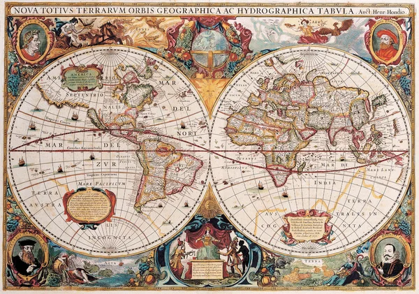 Антикварная карта высокого качества - Хенрикус Хондиус, 1630 — стоковое фото