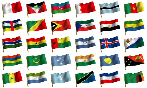 Коллаж с флагами разных стран мира. значок — стоковое фото