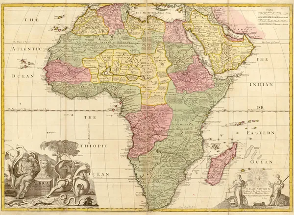 Древняя карта Африки — стоковое фото