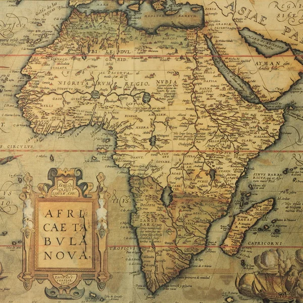 Старинная карта Африки — стоковое фото