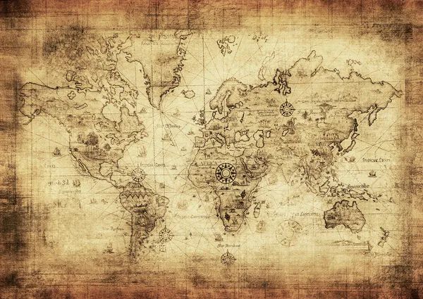Древняя карта мира — стоковое фото