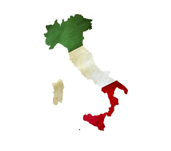 Карта Италии изолированные — стоковое фото