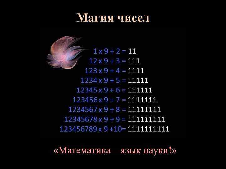 Магия чисел «Математика – язык науки!» 