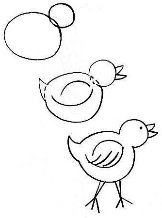 Как рисовать цыпленка