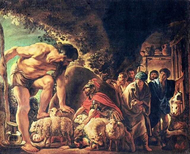 Якоб Йорданс, Одиссей в пещере циклопа Полифема, 1630