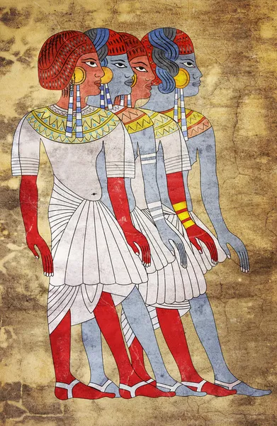 Фреска женщин древнего Египта — стоковое фото