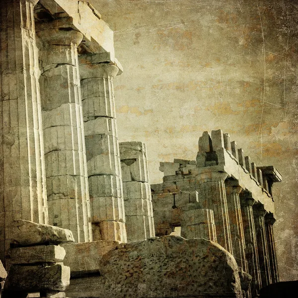 Старинные изображения греческих колонн, Акрополь, Афины, Греция — стоковое фото