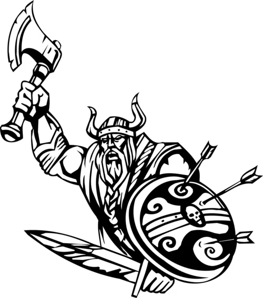 Скандинавский викинг - векторная иллюстрация. готовый к винилу — стоковый вектор