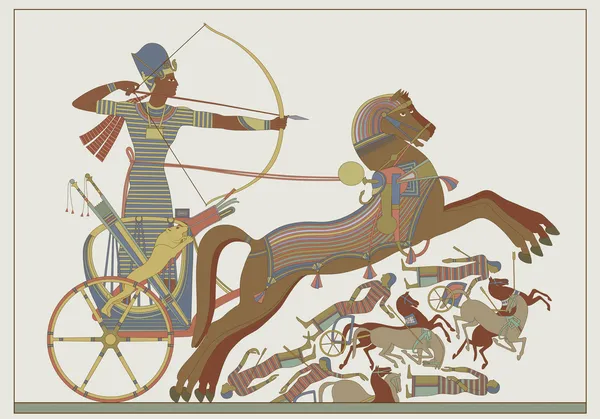 Древние египетские вектор облегчение от фреска фараона Рамзеса — стоковый вектор